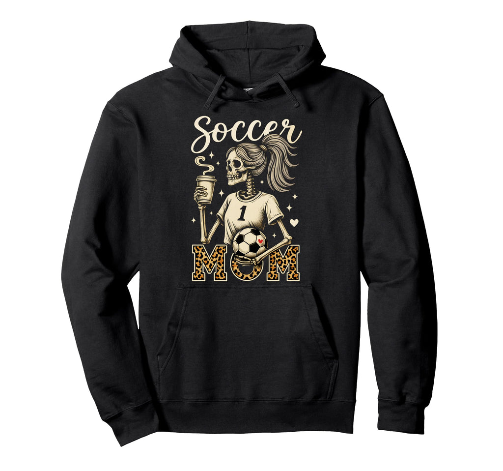 Soccer Mom Skeleton Coffee Leopard Halloween Hoodie - Graphic Print Unisex - T-Shirt, Sweatshirt, Hoodie