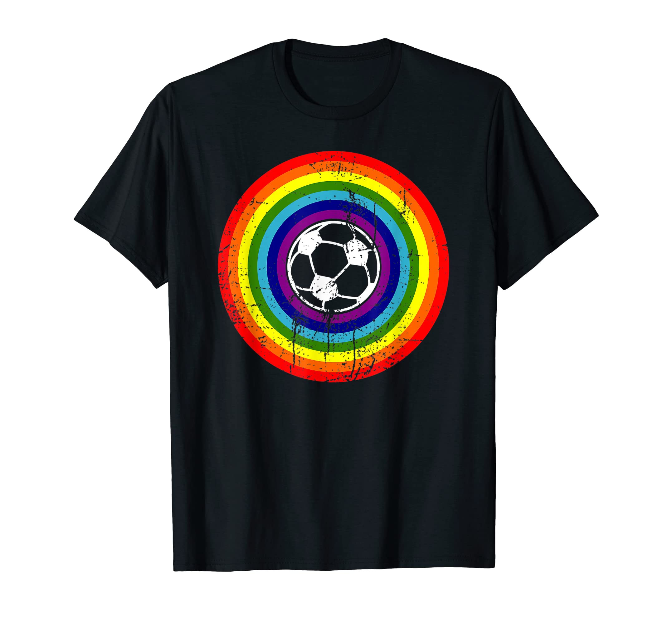 Distressed Lgbtq Soccer Gay Pride T-Shirt - Novelty Apparel Unisex - T-Shirt, Sweatshirt, Hoodie