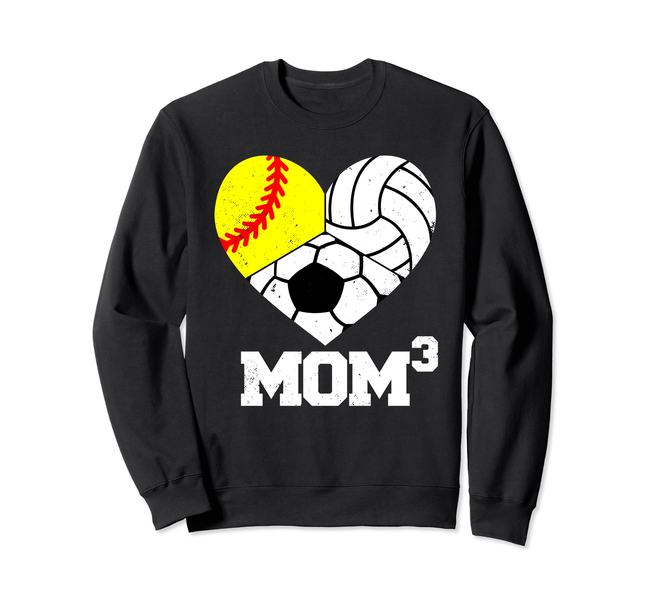 Mom Cubed Mom3 Mom Three Softball Sweatshirt - Unique Graphic Unisex - T-Shirt, Sweatshirt, Hoodie