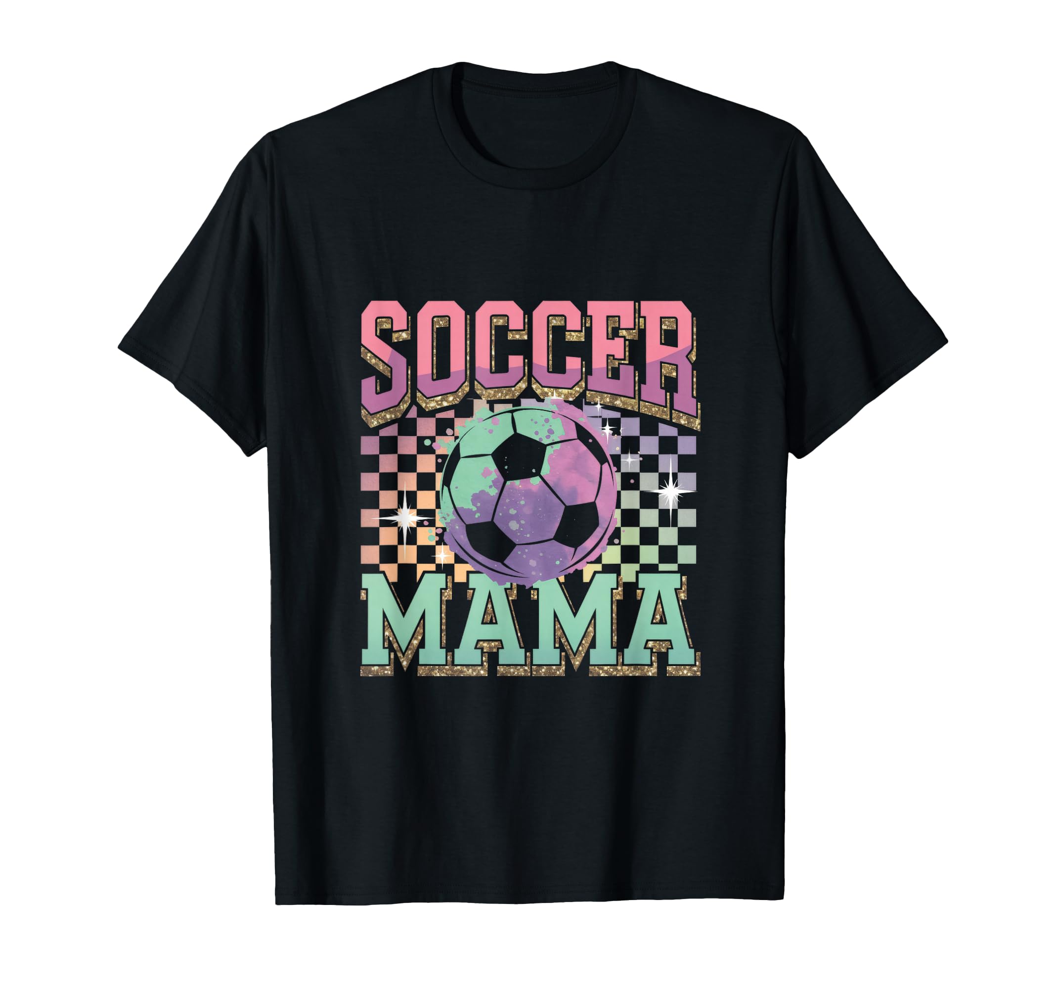 Soccer Mama Soccer Fan Checkered Pattern T-Shirt - Minimalist Print Unisex - T-Shirt, Sweatshirt, Hoodie