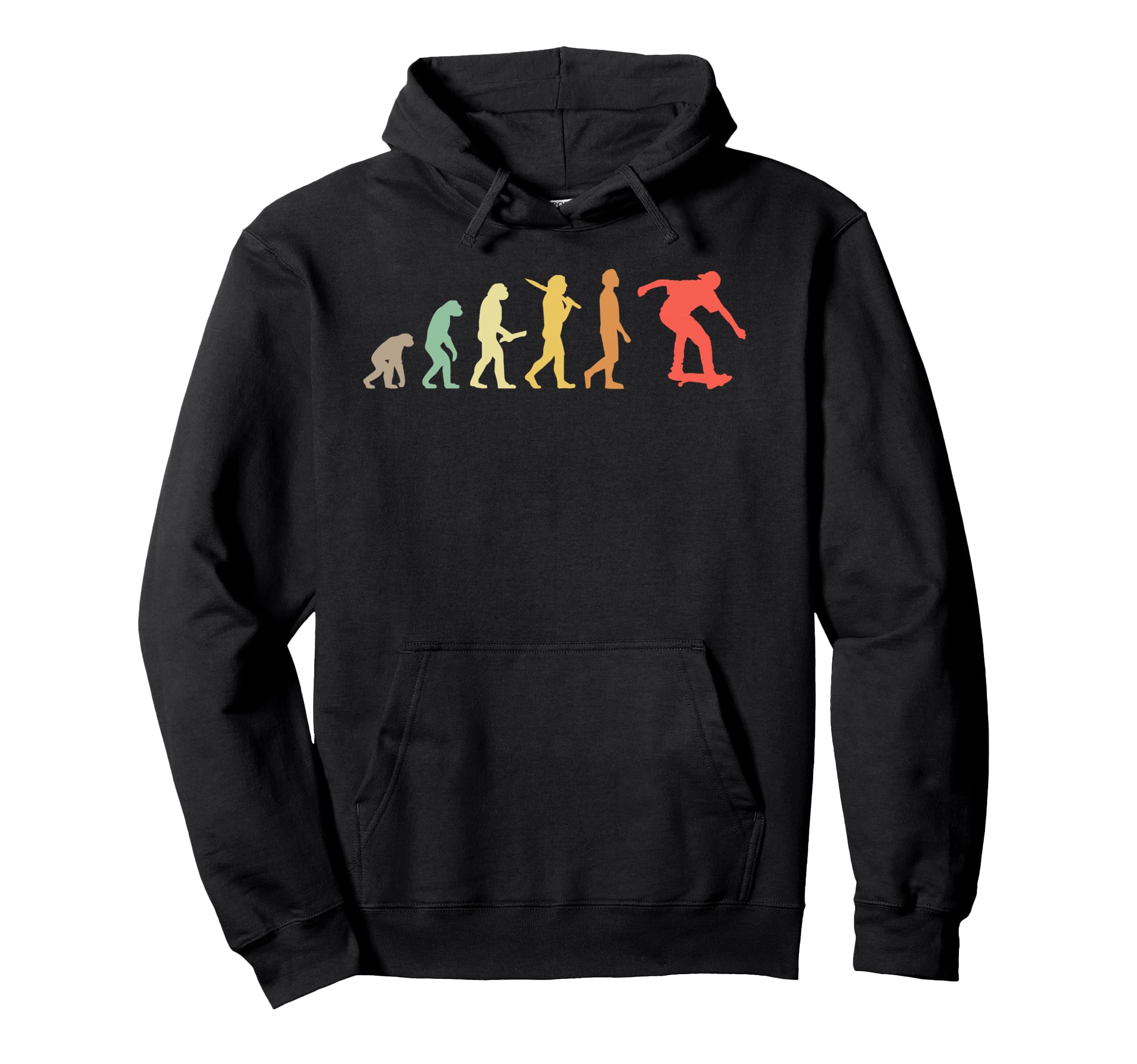 Skating Evolution Gift Skaters Hoodie - Fun Novelty Design for Adults - T-Shirt, Sweatshirt, Hoodie