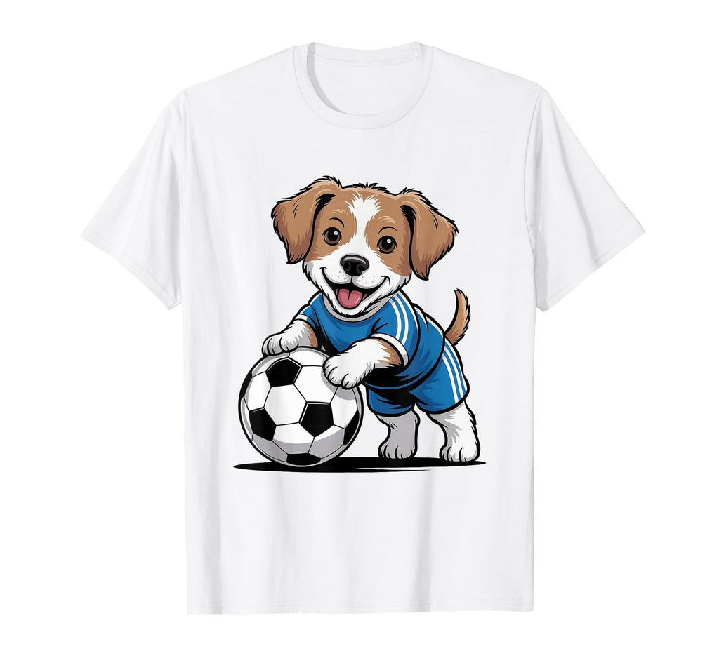 Dog Puppy Playing Soccer Football Dogs T-Shirt - Trendy Graphic Unisex - T-Shirt, Sweatshirt, Hoodie