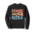 Rewind And Relax Cassette Tape Fan Sweatshirt - Aesthetic Graphic Unisex - T-Shirt, Sweatshirt, Hoodie