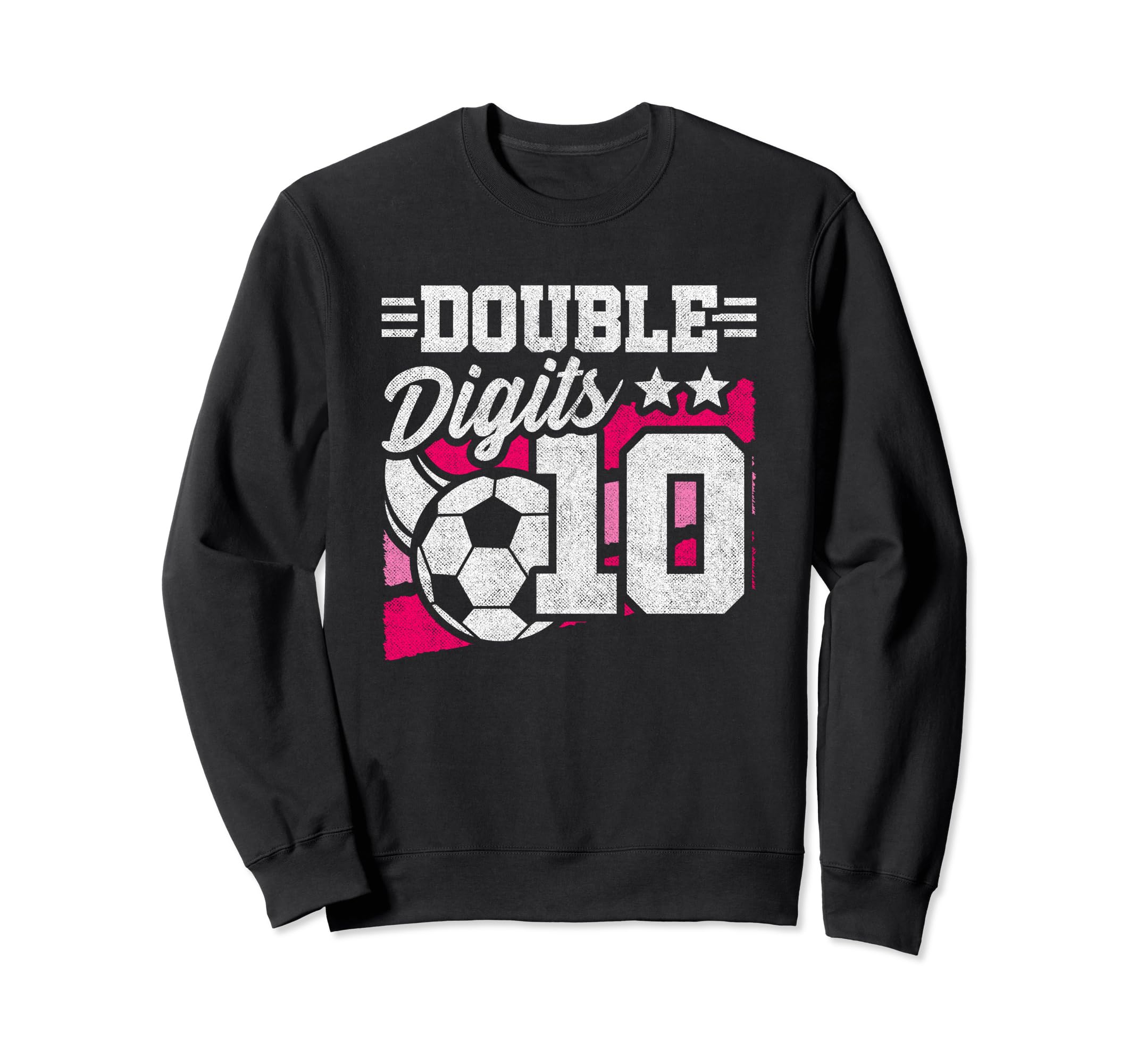 Soccer Birthday 10 Year Old Double Sweatshirt - Minimalist Print Unisex - T-Shirt, Sweatshirt, Hoodie