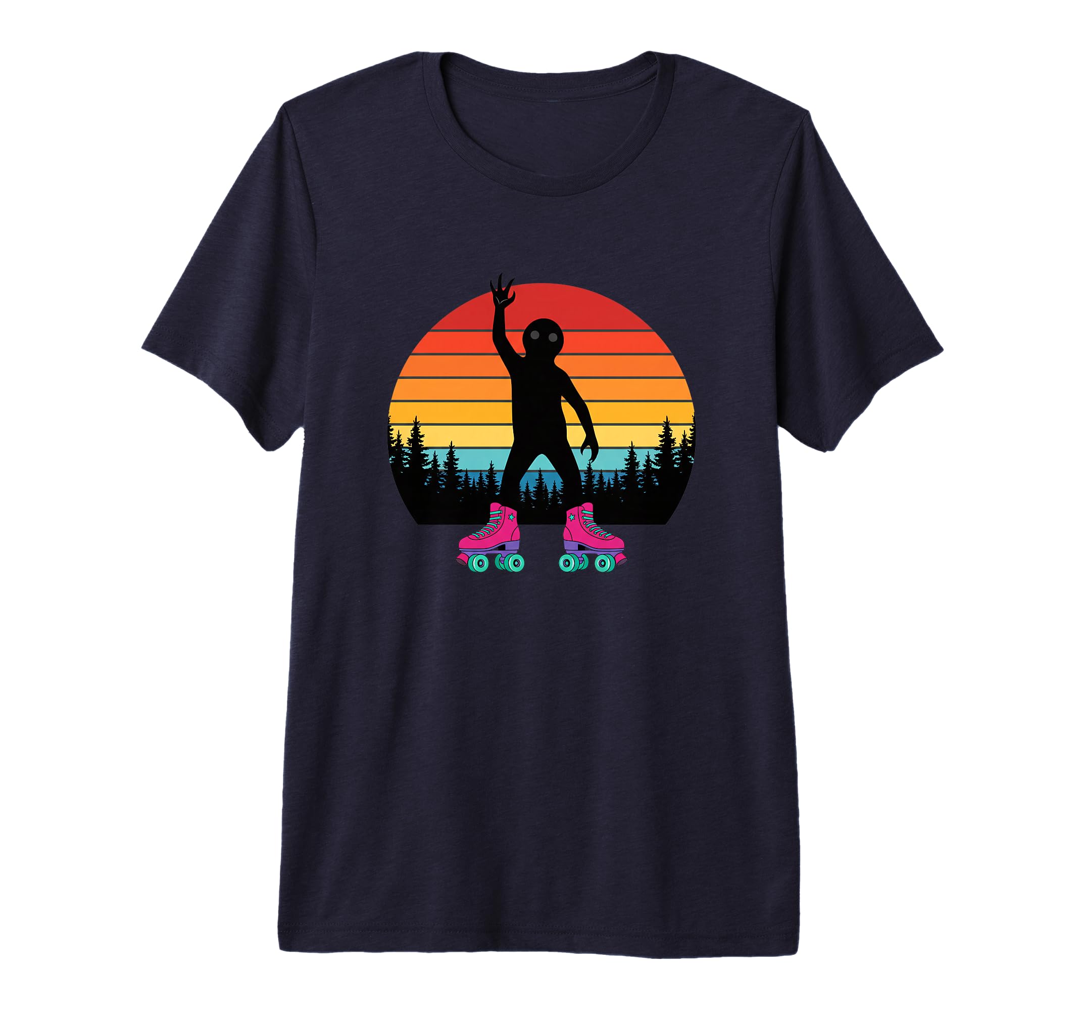 Bigfoot Roller Skates Sunset Cryptid T-Shirt - Minimalist Print Men Women - T-Shirt, Sweatshirt, Hoodie