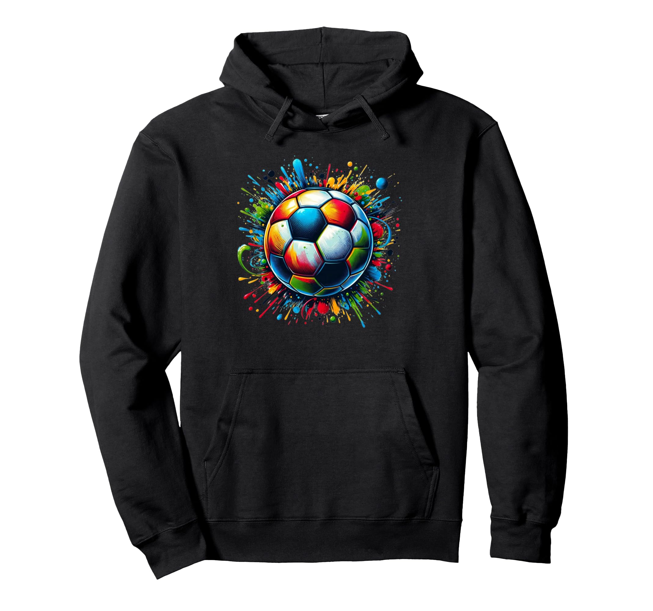Soccer Ball Paint Splatter Soccer Hoodie - Streetwear Style for Adults - T-Shirt, Sweatshirt, Hoodie