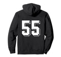 Number 55 Backside 80S 90S Team Hoodie - Aesthetic Graphic for Adults - T-Shirt, Sweatshirt, Hoodie