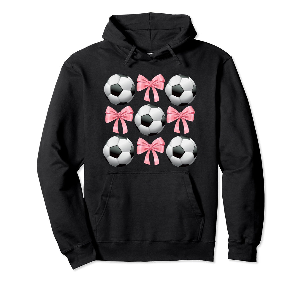 Soccer And Bows Coquette Soccer Mom Hoodie - Aesthetic Graphic Unisex - T-Shirt, Sweatshirt, Hoodie