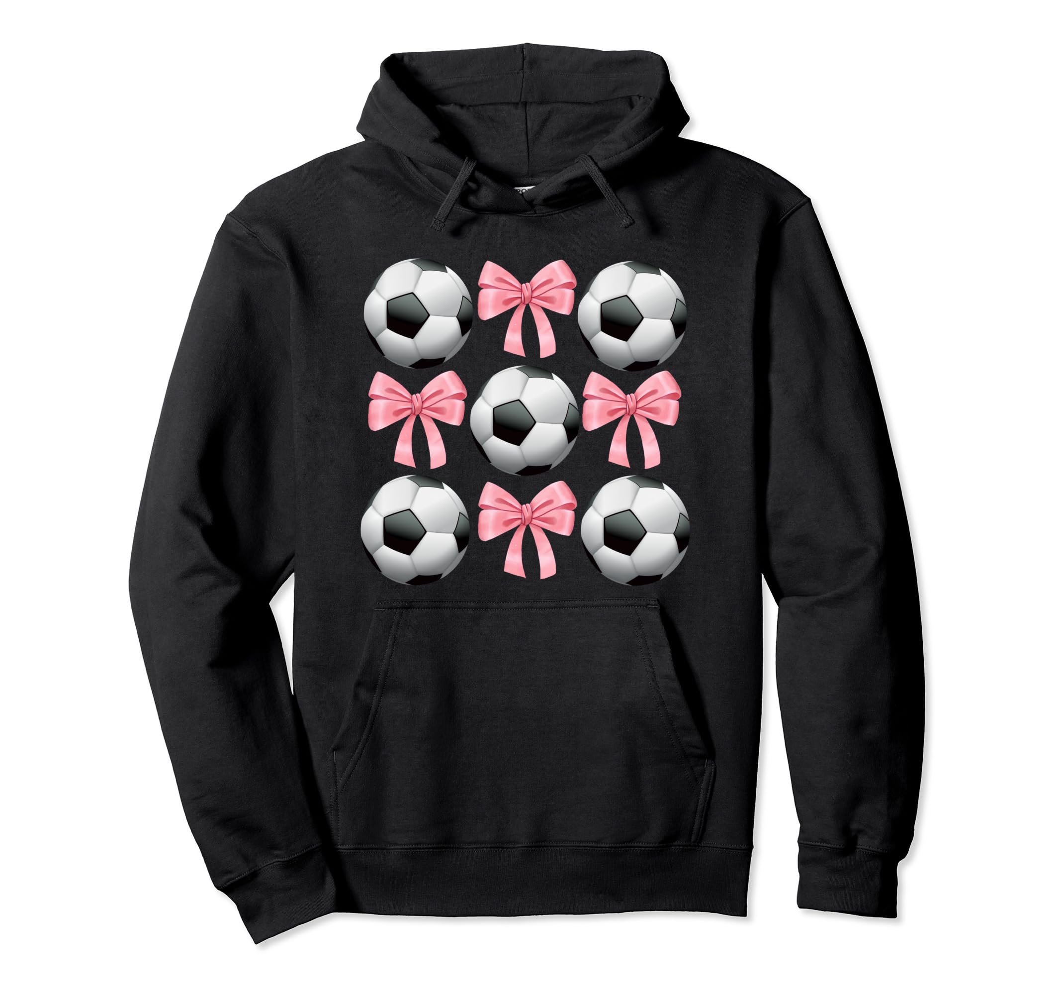 Soccer And Bows Coquette Soccer Mom Hoodie - Trendy Graphic for Adults - T-Shirt, Sweatshirt, Hoodie