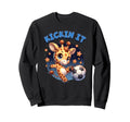Kickin It Soccer Player Giraffe Ball Sweatshirt - Novelty Apparel Unisex - T-Shirt, Sweatshirt, Hoodie