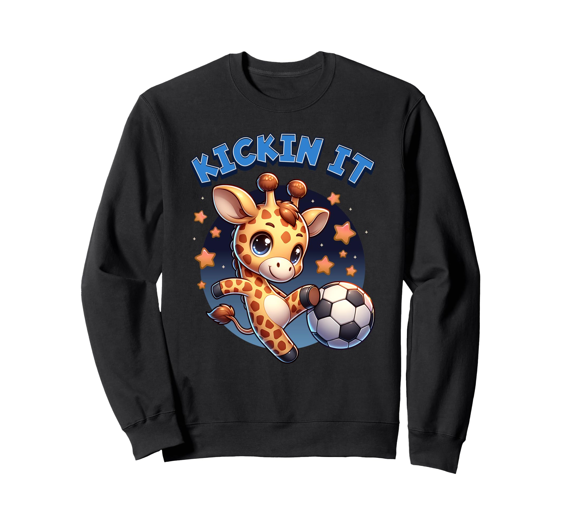 Kickin It Soccer Player Giraffe Ball Sweatshirt - Novelty Apparel Unisex - T-Shirt, Sweatshirt, Hoodie