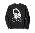 Hip Hop Over Ear Headphones Old Sweatshirt - Streetwear Style for Adults - T-Shirt, Sweatshirt, Hoodie