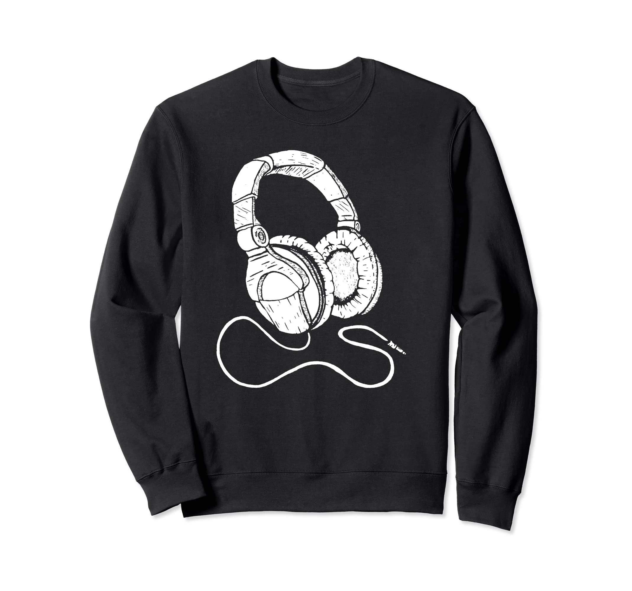 Hip Hop Over Ear Headphones Old Sweatshirt - Streetwear Style for Adults - T-Shirt, Sweatshirt, Hoodie