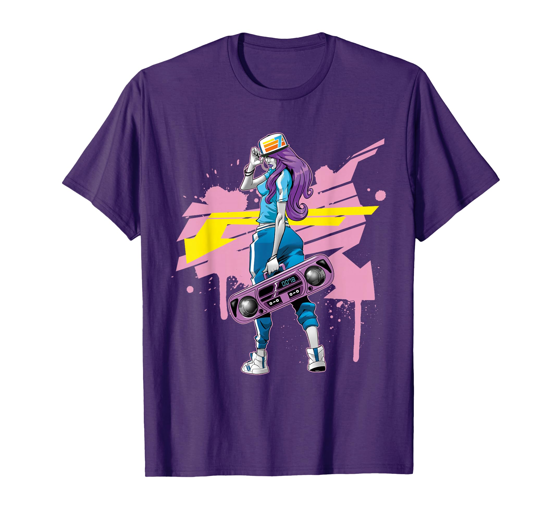 Old School 80S Hiphop Graffiti Boombox T-Shirt - Unique Graphic for Adults - T-Shirt, Sweatshirt, Hoodie