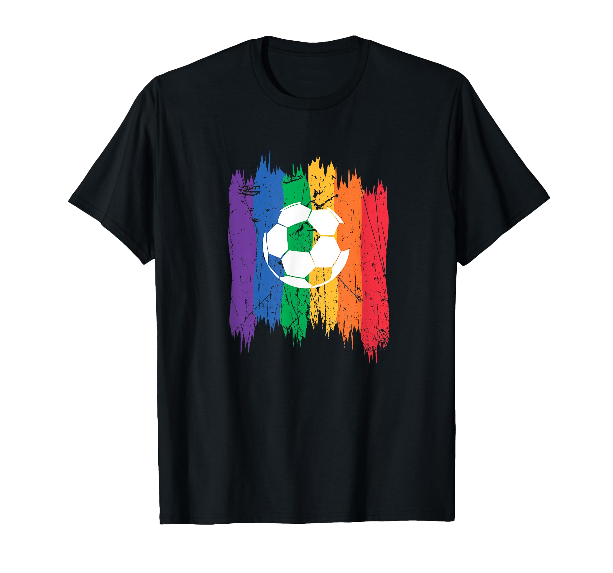 Rainbow Flag Colours Football Love T-Shirt - Custom Art Print Unisex - T-Shirt, Sweatshirt, Hoodie