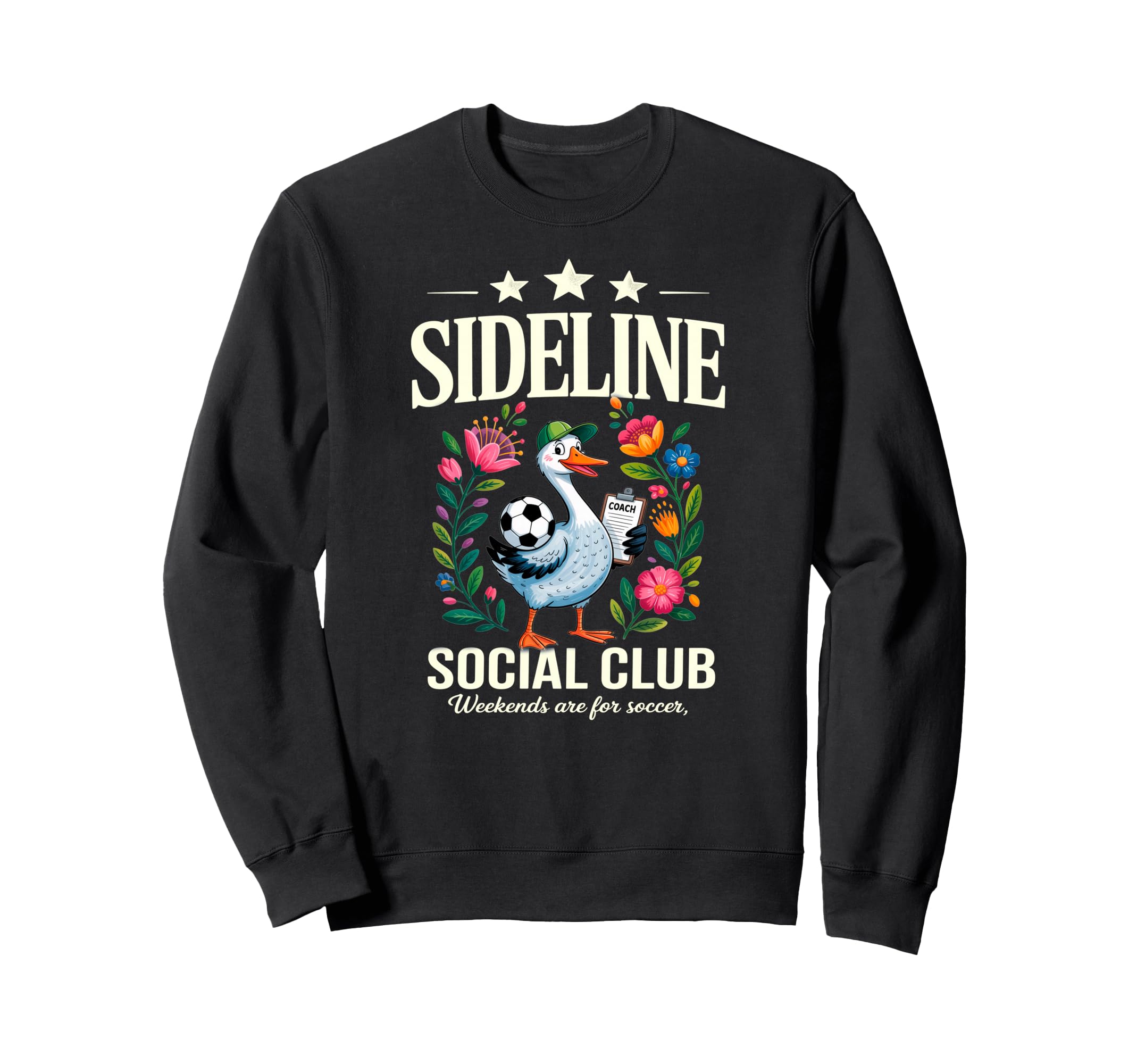 Sideline Social Club Floral Sweatshirt - Aesthetic Graphic Men Women - T-Shirt, Sweatshirt, Hoodie