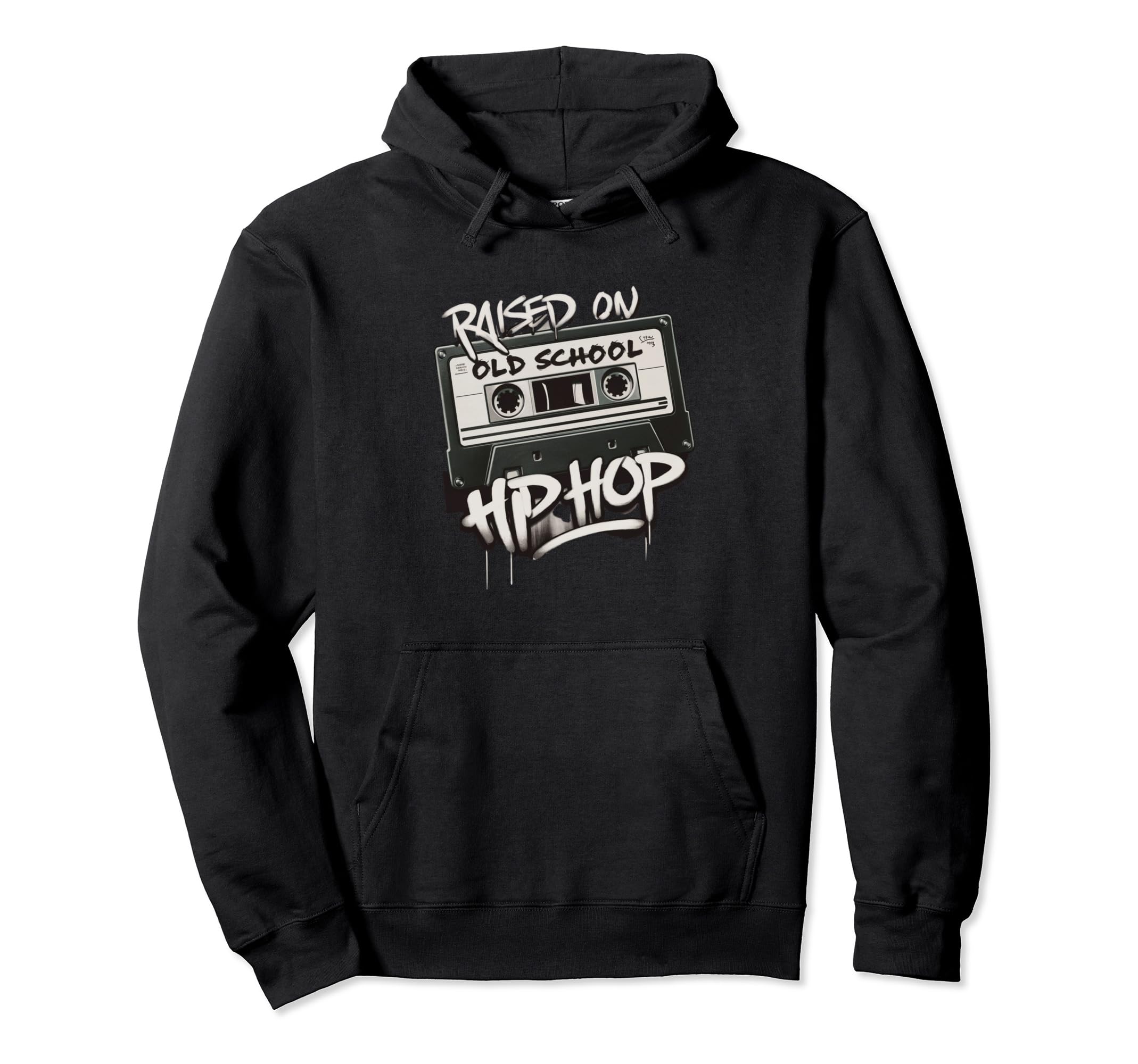 Raised Old School Hip Hop Cassette Hoodie - Novelty Apparel Men Women - T-Shirt, Sweatshirt, Hoodie
