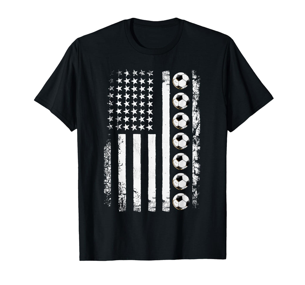 American Flag Soccer Soccer T-Shirt - Casual Everyday Wear Men Women - T-Shirt, Sweatshirt, Hoodie