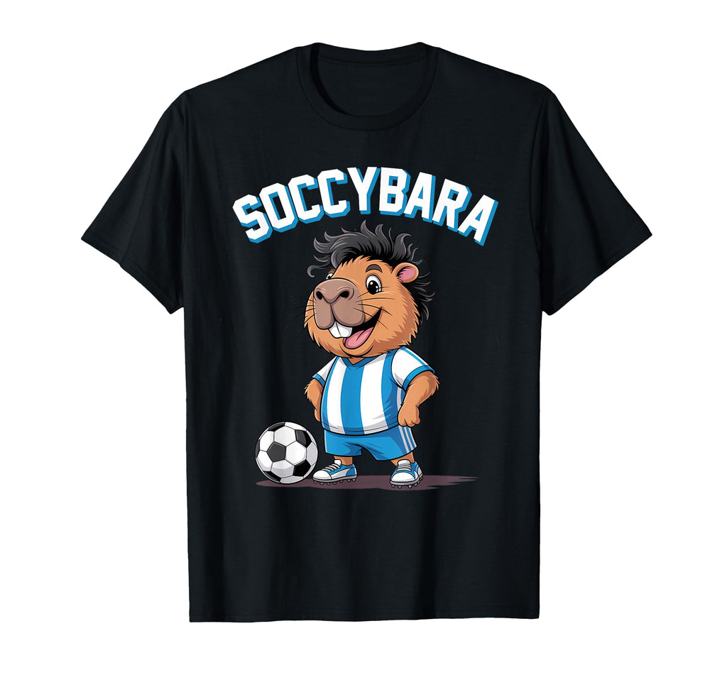 Soccybara Delight Funny Capybara T-Shirt - Minimalist Print Men Women - T-Shirt, Sweatshirt, Hoodie