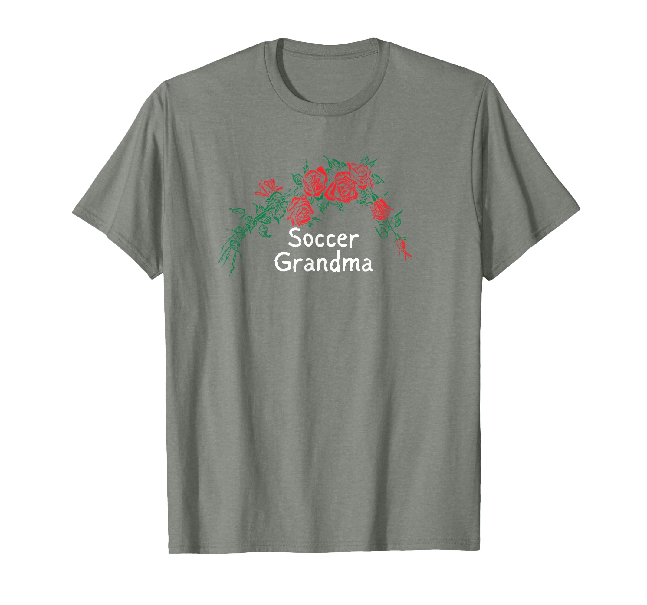 Flowers Red Soccer Grandma T-Shirt - Custom Art Print for Adults - T-Shirt, Sweatshirt, Hoodie
