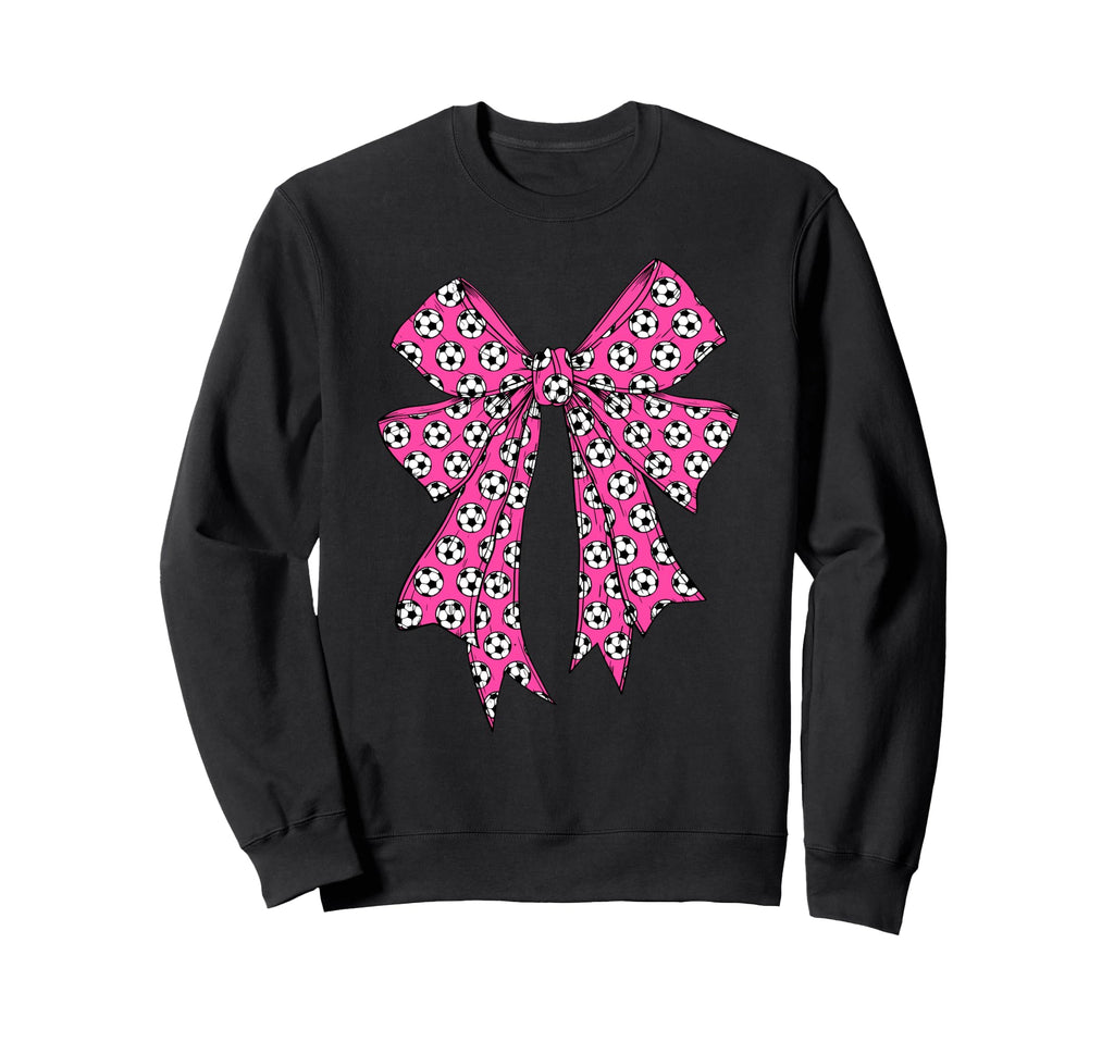 Soccer Ball Coquette Bow Soccer Sweatshirt - Casual Everyday Wear Unisex - T-Shirt, Sweatshirt, Hoodie