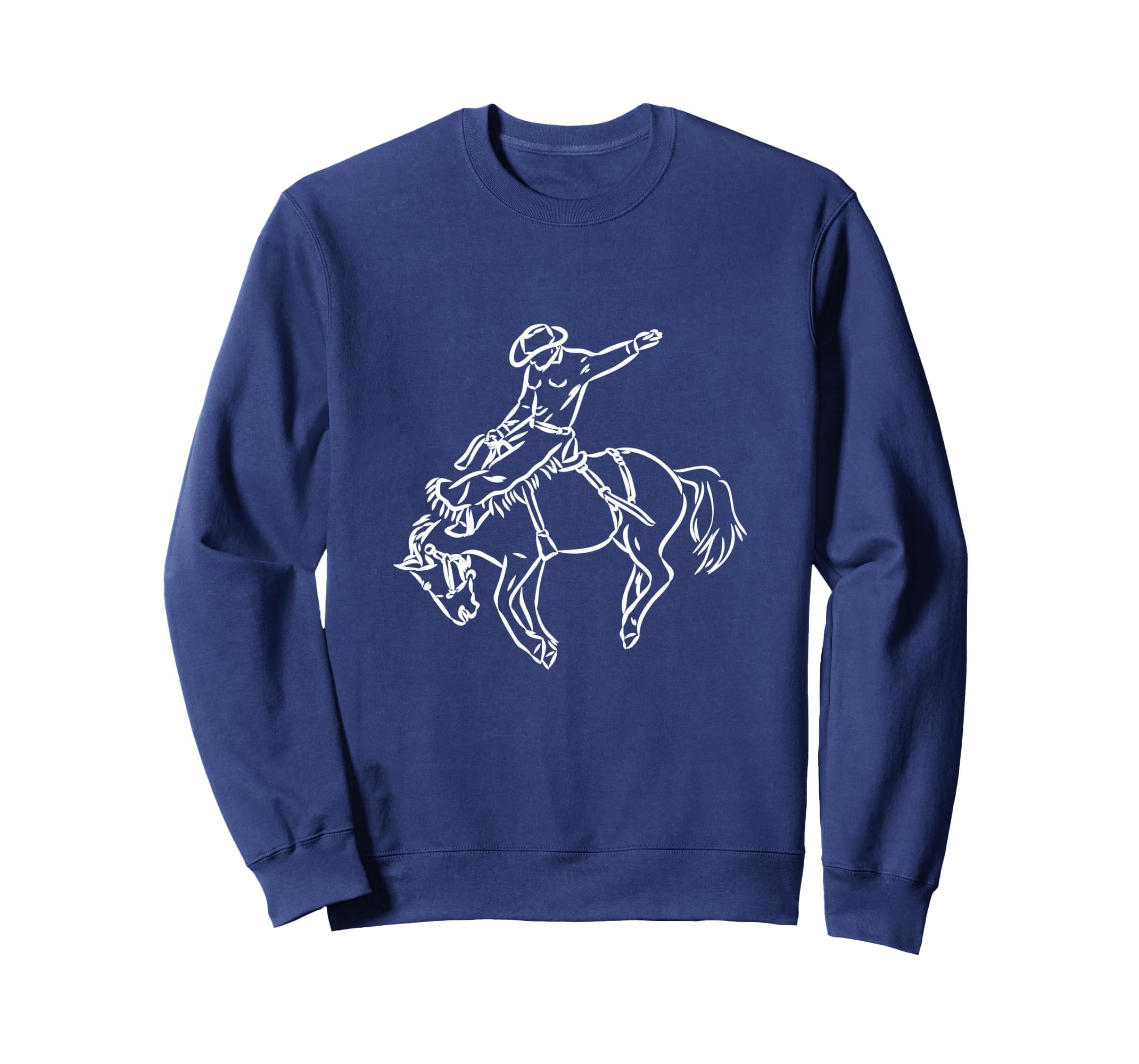 Rodeo Bucking Bronco Horse Riding Sweatshirt - Graphic Print for Adults - T-Shirt, Sweatshirt, Hoodie