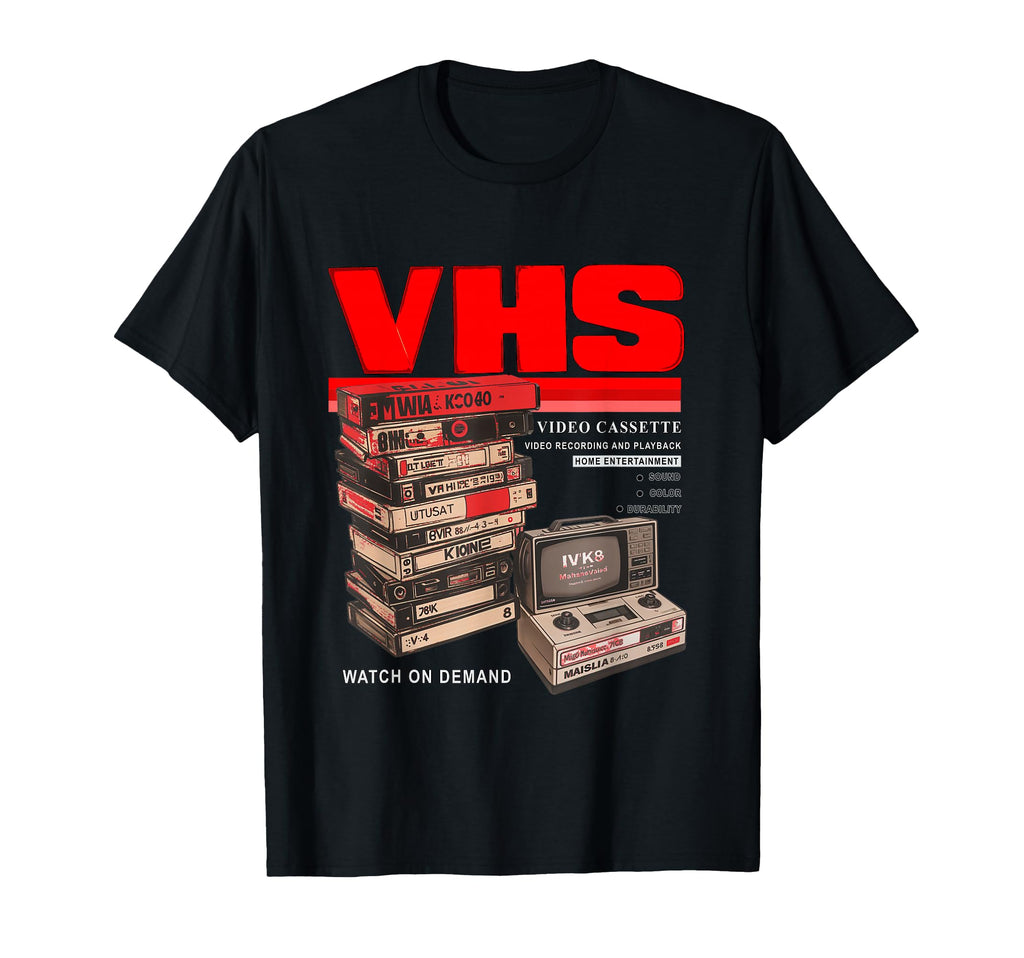 Red Vhs And Chill Red T-Shirt - Custom Art Print Men Women - T-Shirt, Sweatshirt, Hoodie