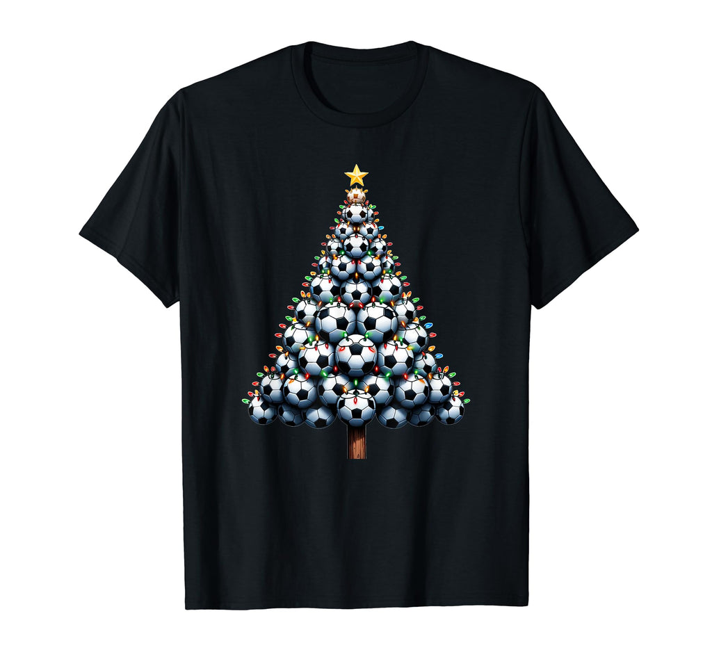 Santa Soccer Tree Football Soccer T-Shirt - Graphic Print for Adults - T-Shirt, Sweatshirt, Hoodie