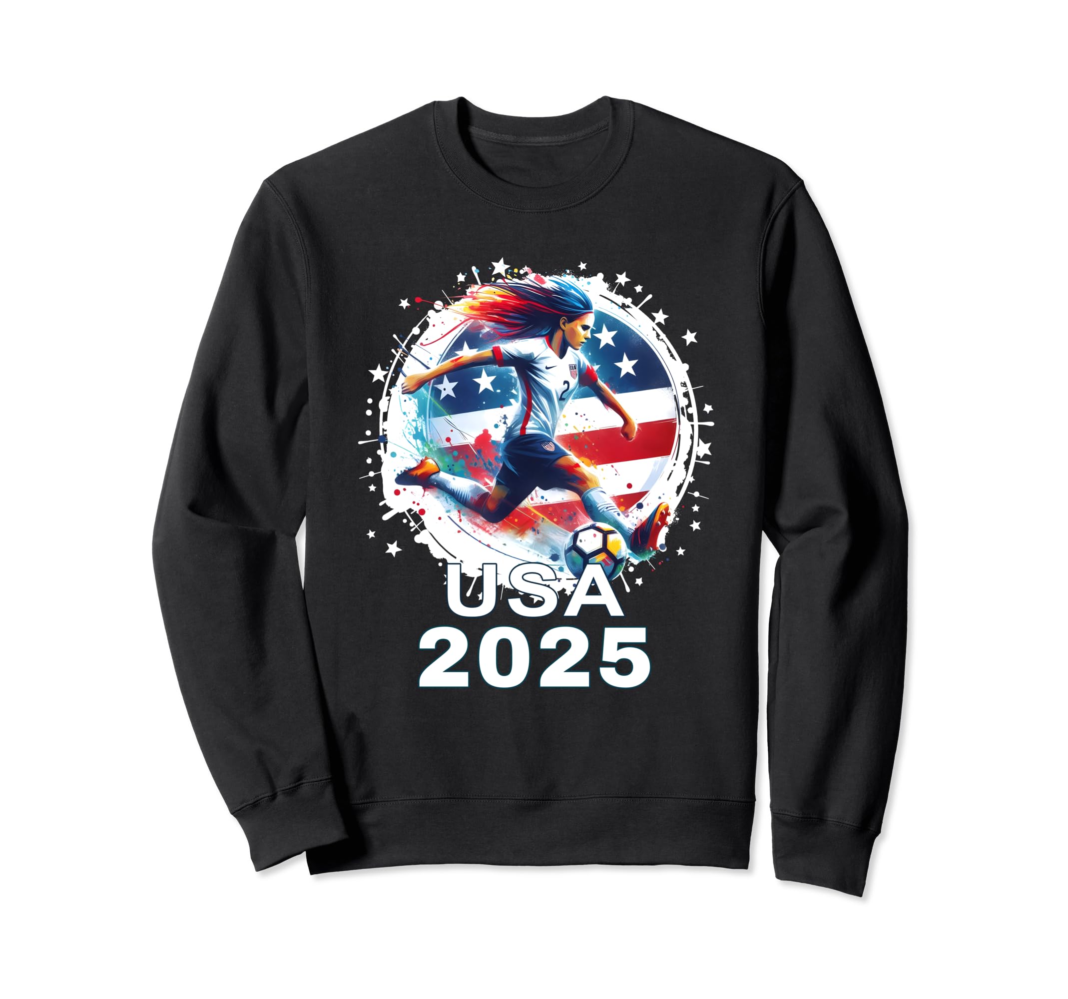 American Flag Soccer Womens Soccer Sweatshirt - Aesthetic Graphic Unisex - T-Shirt, Sweatshirt, Hoodie