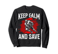 Ice Hockey Goalie Goalkeeper Keep Calm Sweatshirt - Trendy Graphic Unisex - T-Shirt, Sweatshirt, Hoodie