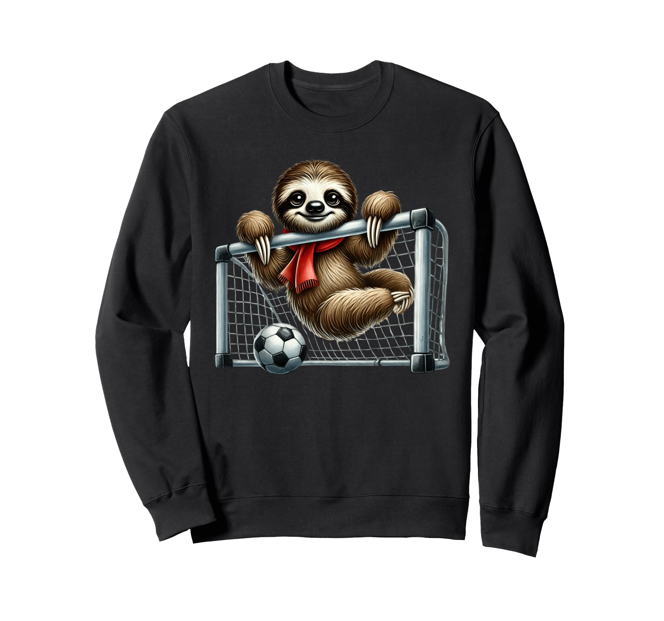 Sloth Football Goalie Hanging Sweatshirt - Fun Novelty Design Men Women - T-Shirt, Sweatshirt, Hoodie
