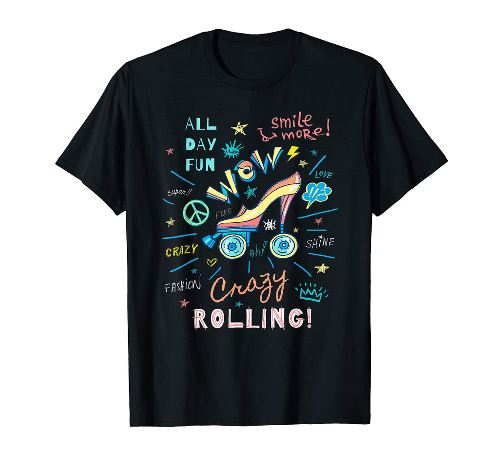 Roller Skater Skating 70S 80S Skates T-Shirt - Fun Novelty Design Unisex - T-Shirt, Sweatshirt, Hoodie