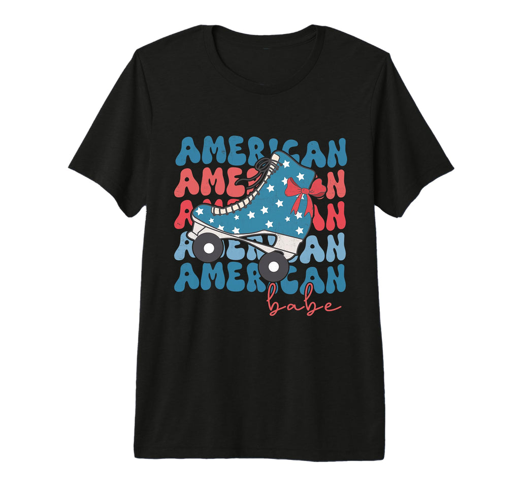 July 4Th Roller Skates American Flag T-Shirt - Graphic Print for Adults - T-Shirt, Sweatshirt, Hoodie