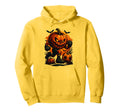 Halloween Pumpkin Showing Soccer Skills Hoodie - Aesthetic Graphic Unisex - T-Shirt, Sweatshirt, Hoodie