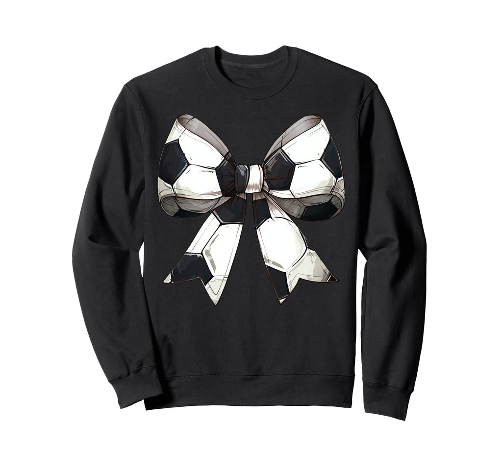 Coquette Bow Soccer Ball Pattern Sweatshirt - Unique Graphic for Adults - T-Shirt, Sweatshirt, Hoodie
