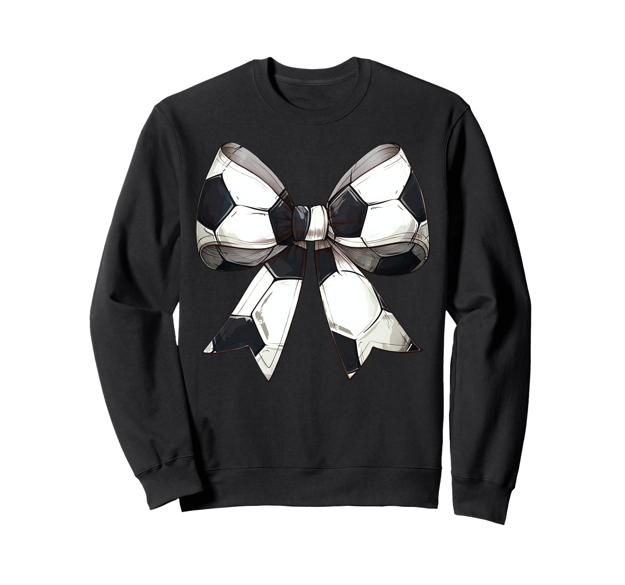 Coquette Bow Soccer Ball Pattern Sweatshirt - Unique Graphic for Adults - T-Shirt, Sweatshirt, Hoodie
