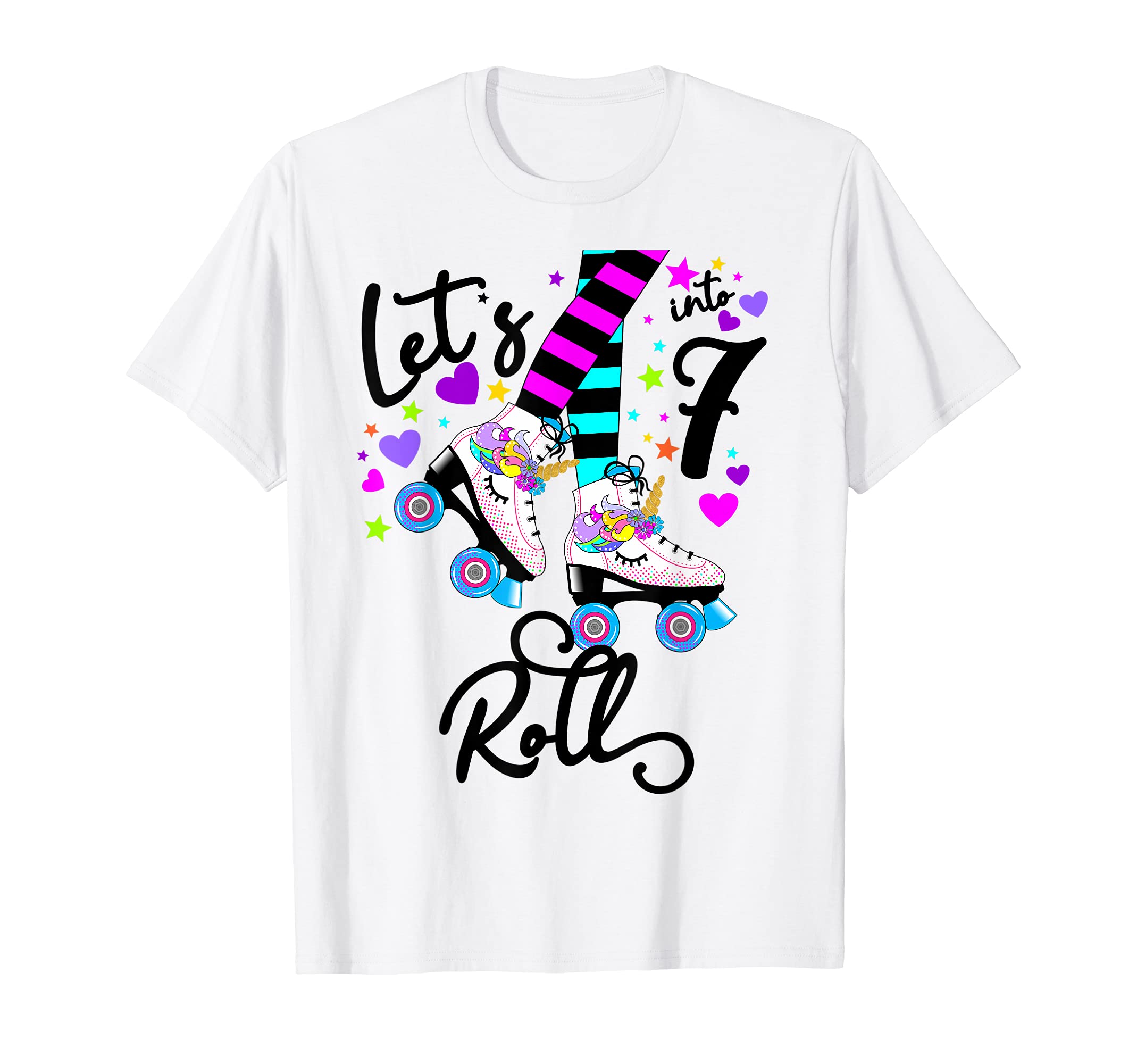 7Th Roller Skate Birthday Lets Roll T-Shirt - Minimalist Print Unisex - T-Shirt, Sweatshirt, Hoodie