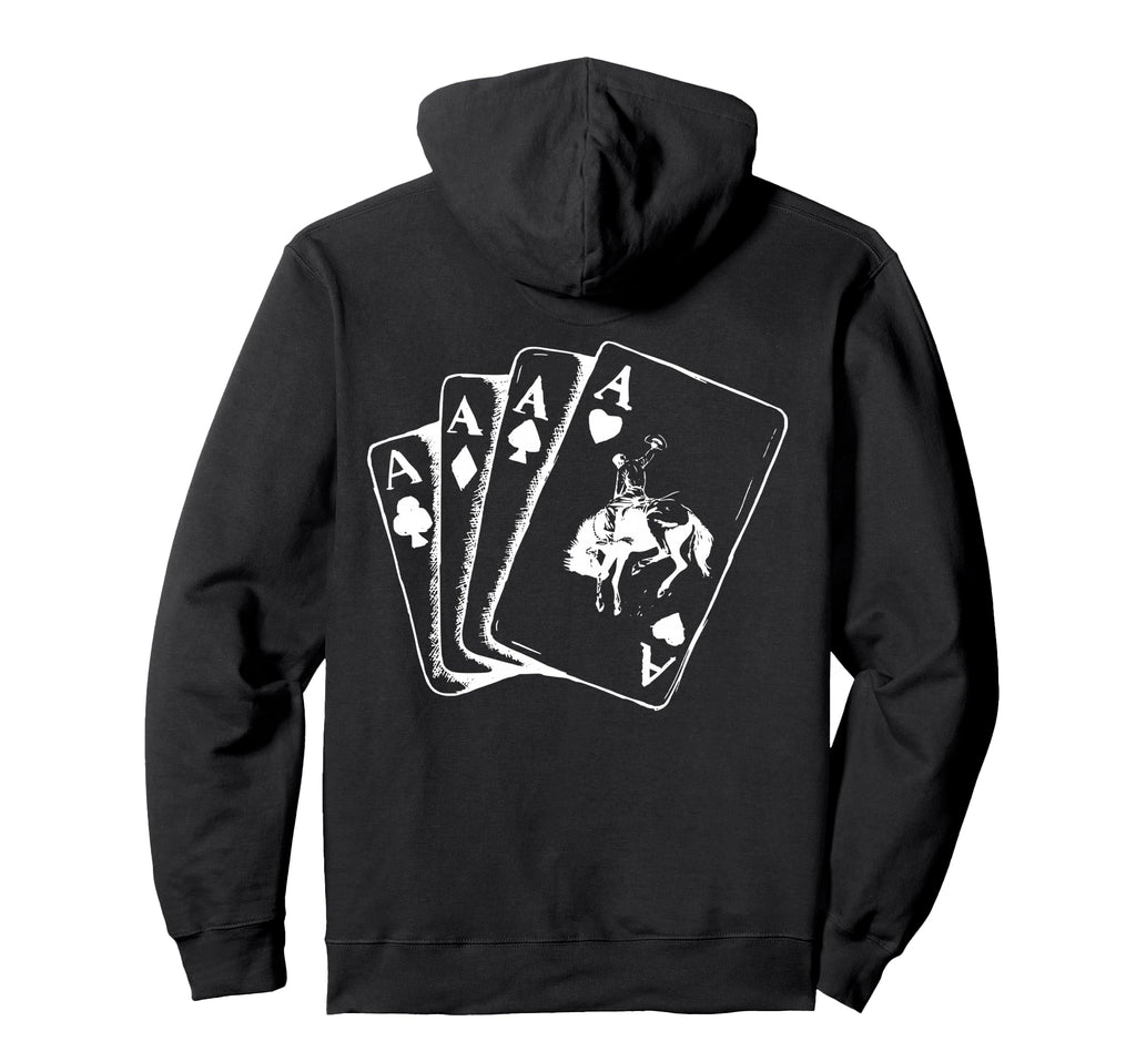 Ace Card Cowboy Poker Card Games Word Hoodie - Custom Art Print for Adults - T-Shirt, Sweatshirt, Hoodie