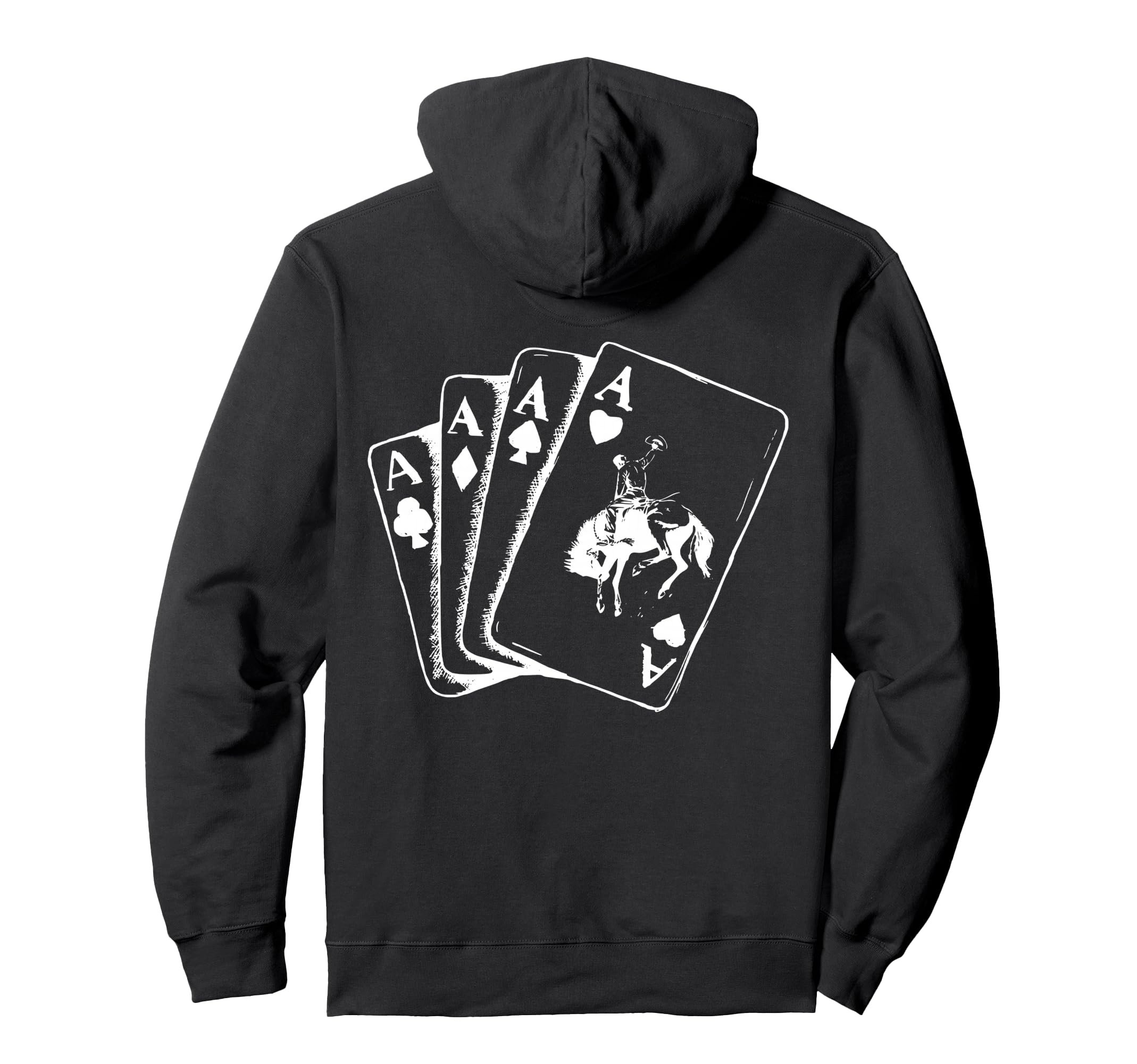 Ace Card Cowboy Poker Card Games Word Hoodie - Custom Art Print for Adults - T-Shirt, Sweatshirt, Hoodie