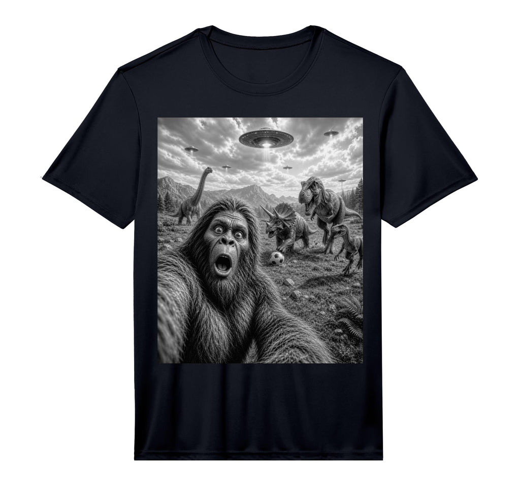 Bigfoot Selfie Dinosaurs Soccer Ufo T-Shirt - Custom Art Print Men Women - T-Shirt, Sweatshirt, Hoodie