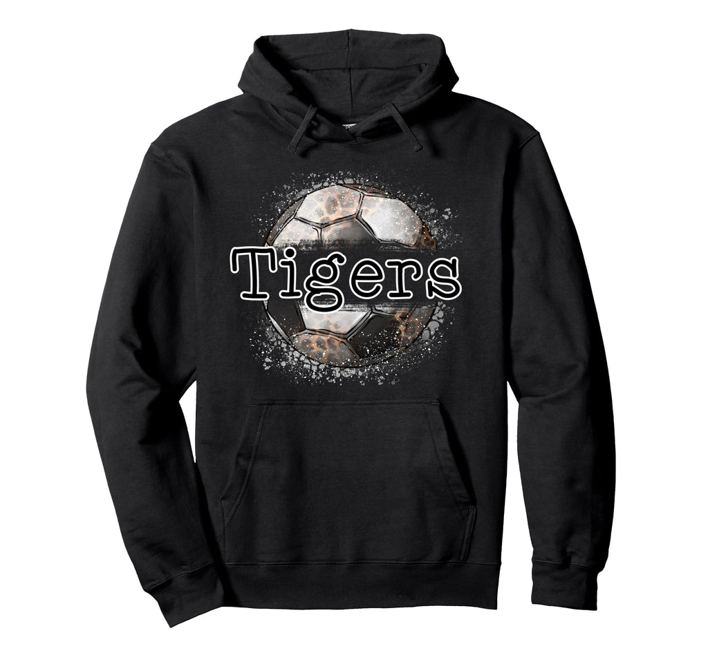 Tigers Soccer Game Day Leopard Splatter Hoodie - Minimalist Print Unisex - T-Shirt, Sweatshirt, Hoodie
