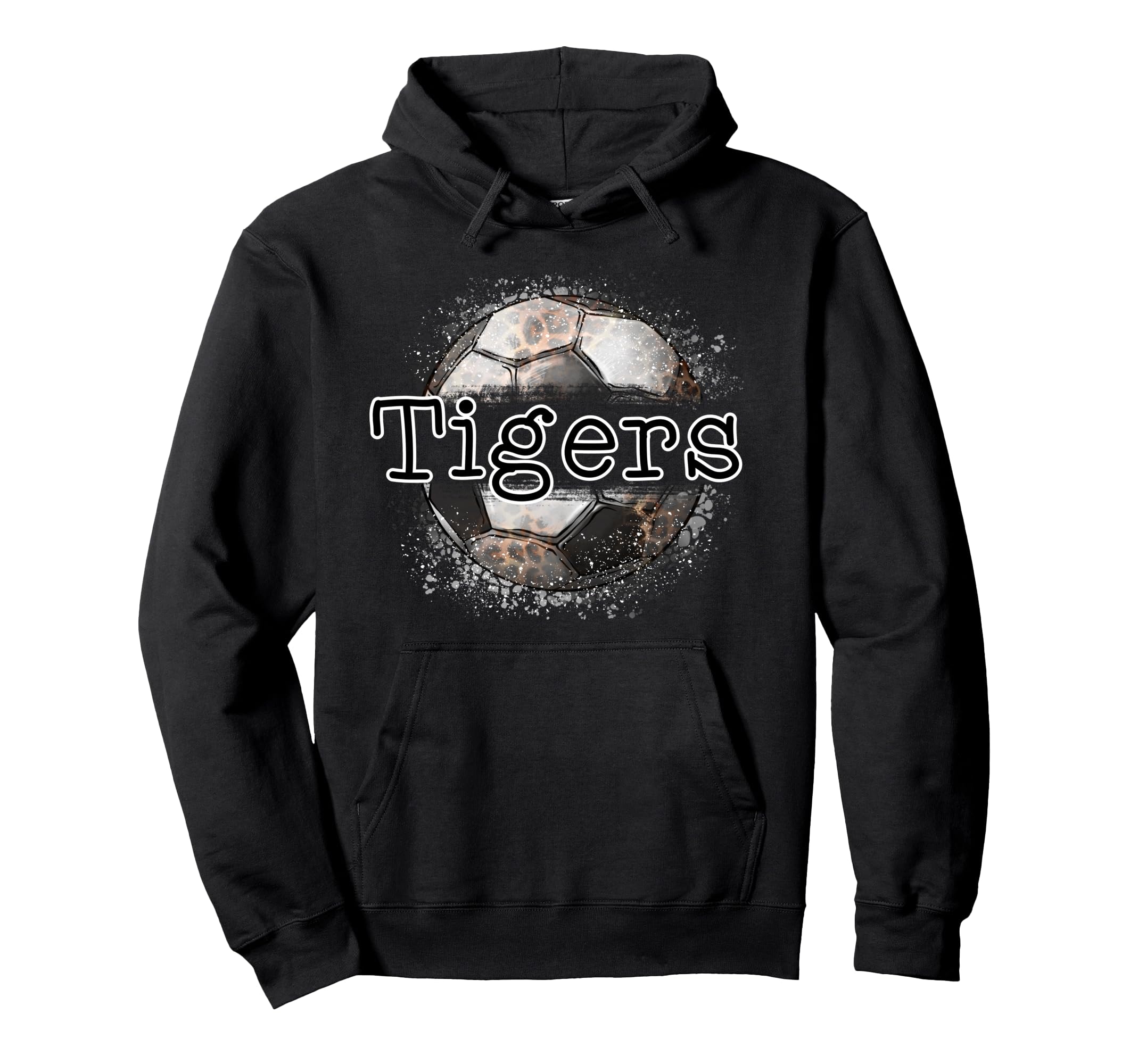 Tigers Soccer Game Day Leopard Splatter Hoodie - Minimalist Print Unisex - T-Shirt, Sweatshirt, Hoodie