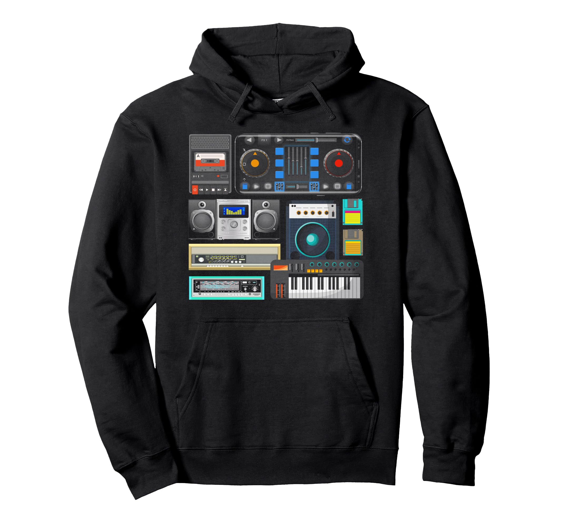 Old School Hip Hop Rap Music Beat Maker Hoodie - Graphic Print Men Women - T-Shirt, Sweatshirt, Hoodie