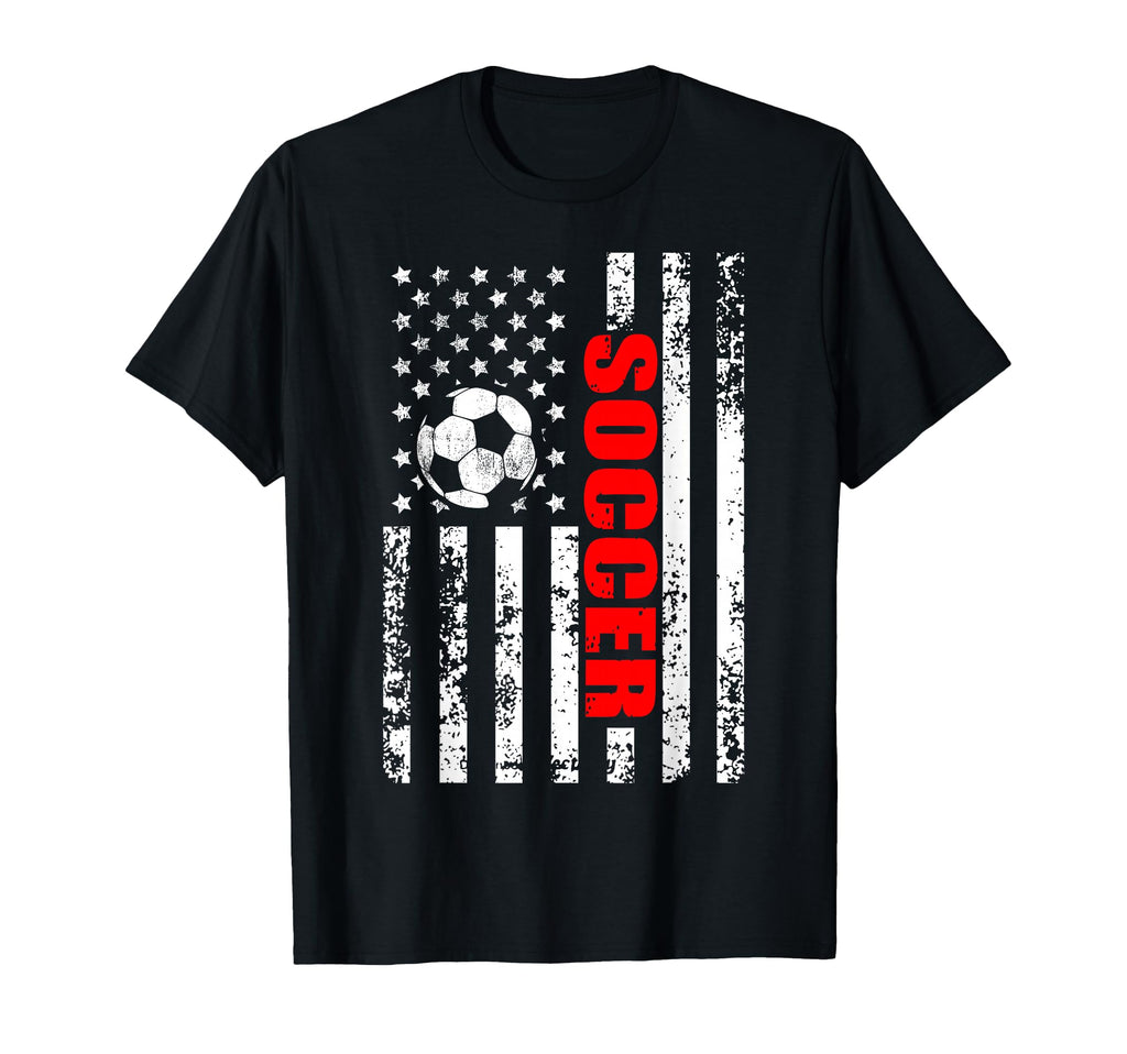 Us American Flag Soccer Patriotic Soccer T-Shirt - Custom Art Print Unisex - T-Shirt, Sweatshirt, Hoodie