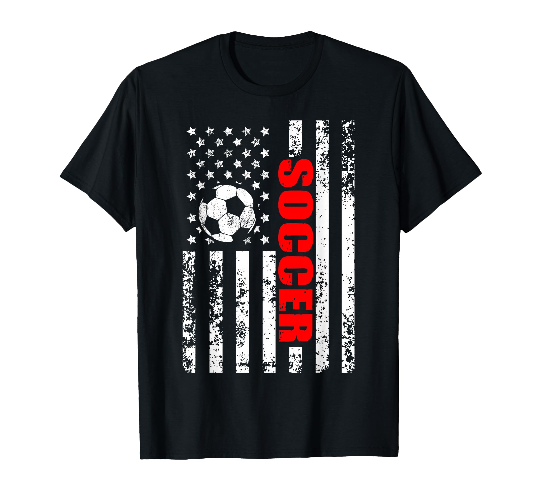Us American Flag Soccer Patriotic Soccer T-Shirt - Custom Art Print Unisex - T-Shirt, Sweatshirt, Hoodie