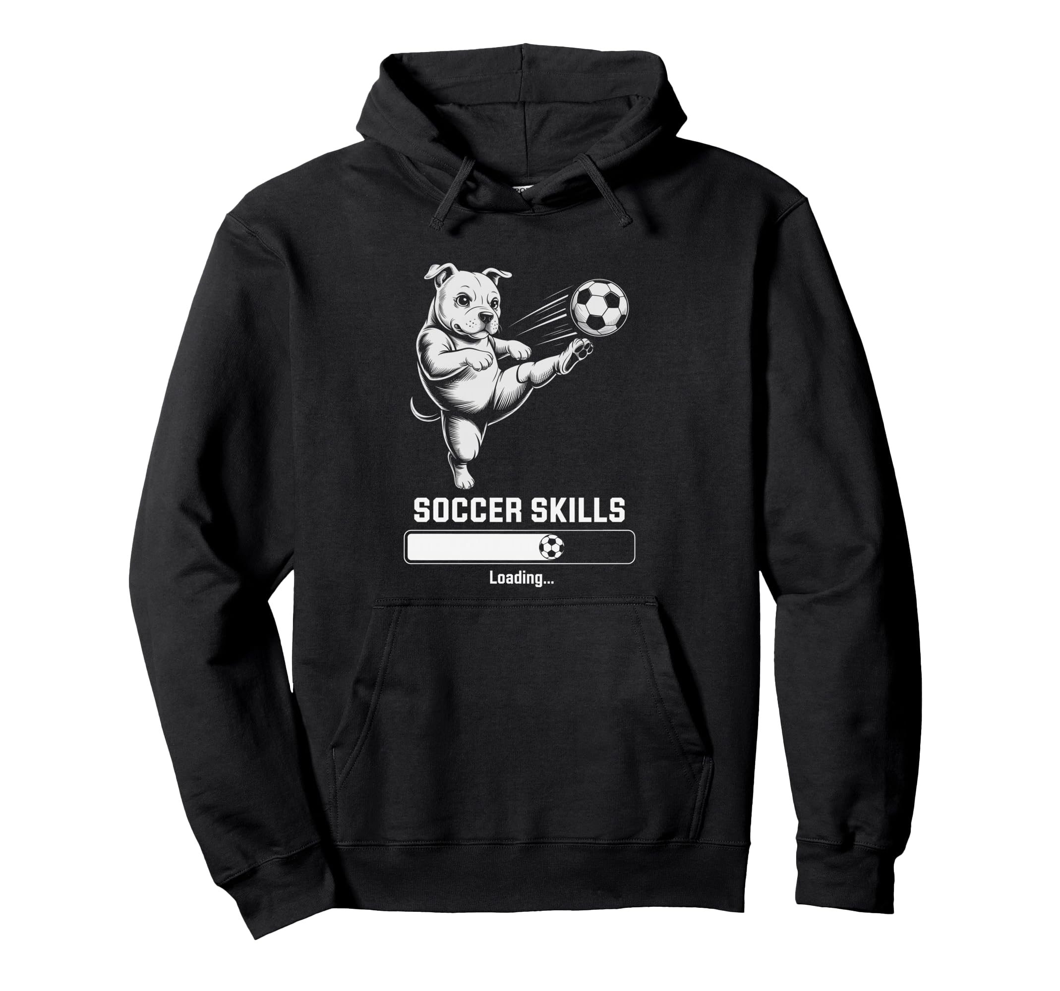 Soccer Pug Skills Loading Dog Score Hoodie - Graphic Print Men Women - T-Shirt, Sweatshirt, Hoodie