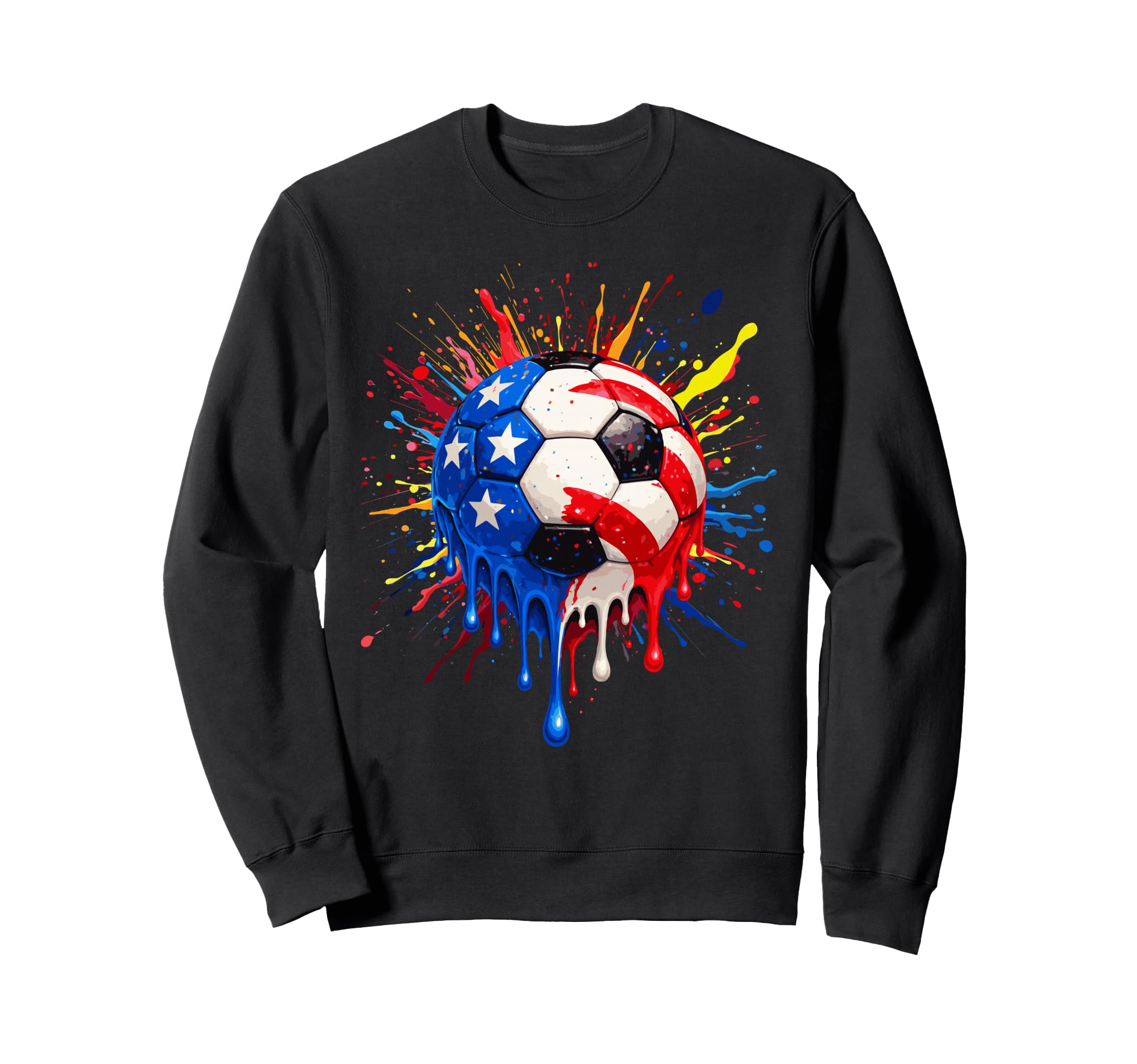 4Th July Funny Soccer Drip Patriotic Sweatshirt - Unique Graphic Men Women - T-Shirt, Sweatshirt, Hoodie