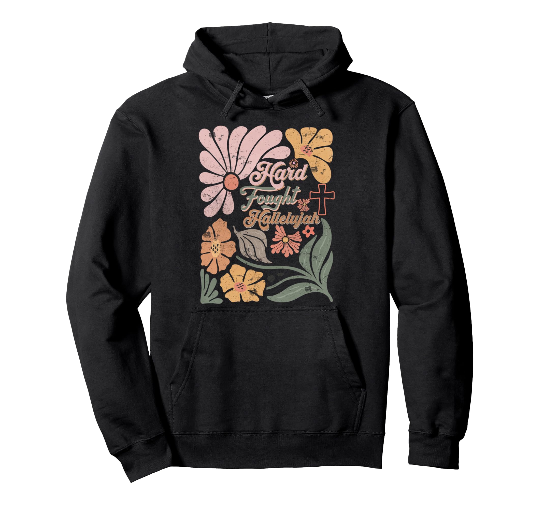 Boho Christian Hard Fought Hallelujah Hoodie - Trendy Graphic for Adults - T-Shirt, Sweatshirt, Hoodie