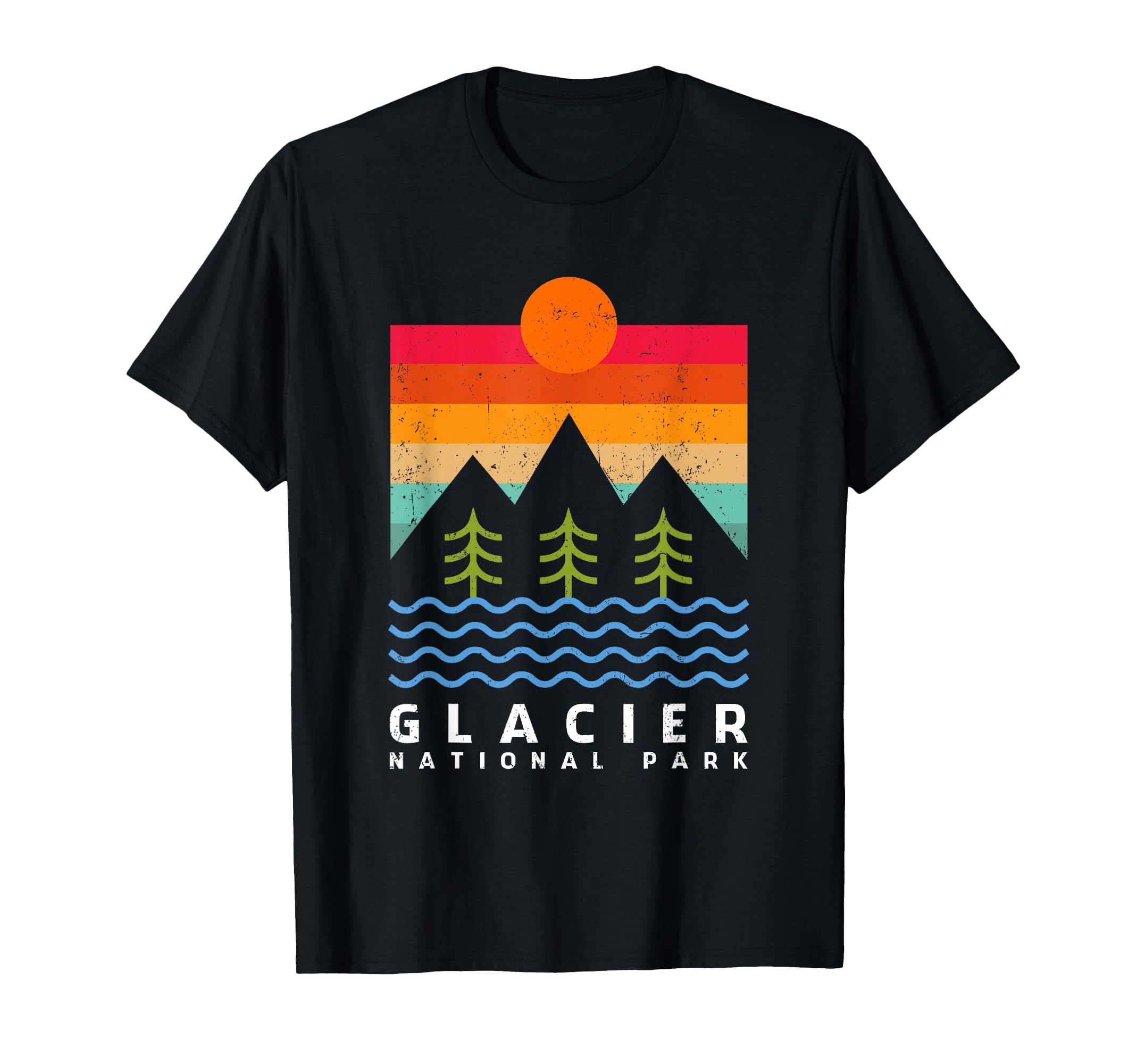 Montana Glacier National Park Sunset T-Shirt - Novelty Apparel for Adults - T-Shirt, Sweatshirt, Hoodie