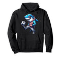 Shark Soccer Player Street Football Hoodie - Custom Art Print for Adults - T-Shirt, Sweatshirt, Hoodie